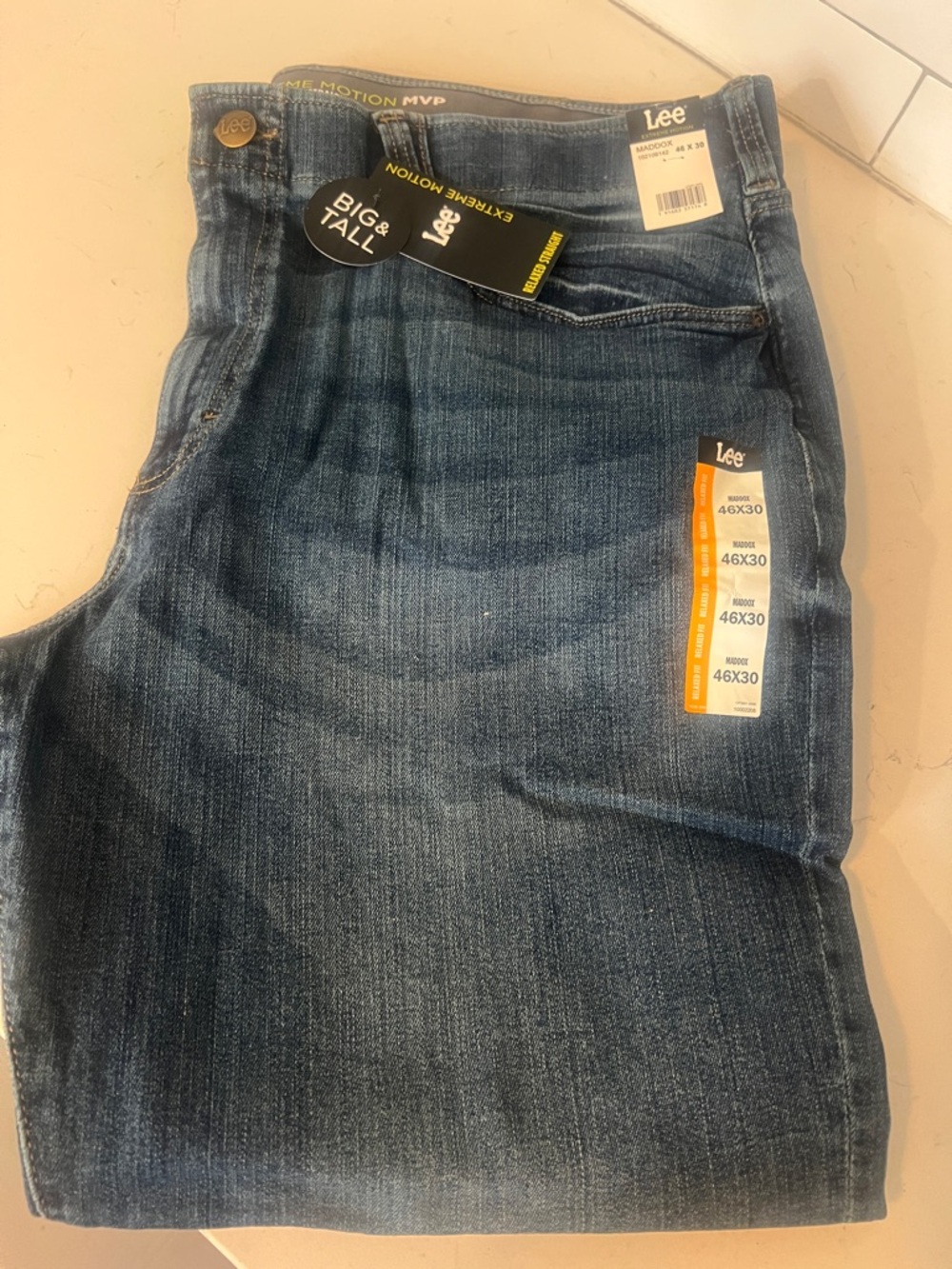Lee Men’s Dark Blue Relaxed Fit Jeans - Big & Tall